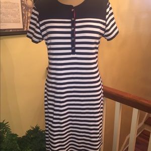 Chaps Striped Knit Dress Large